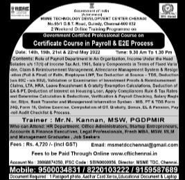 Certificate Course in Payroll & E2E Process